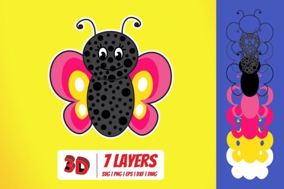 3D Butterfly SVG