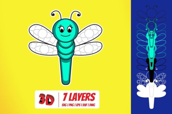 3D Dragonfly SVG