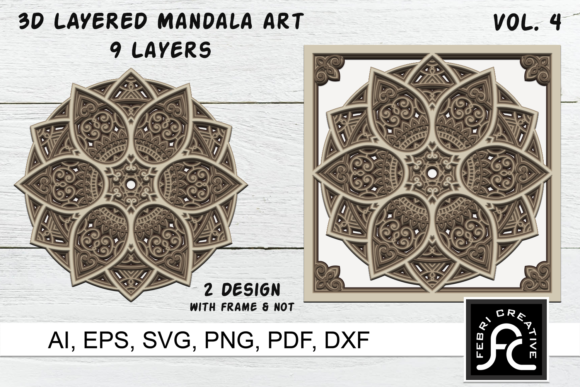 3D Layered Mandala Art 4 - SVG