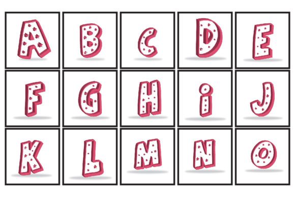 A to Z Alphabet 3D Vector and Png