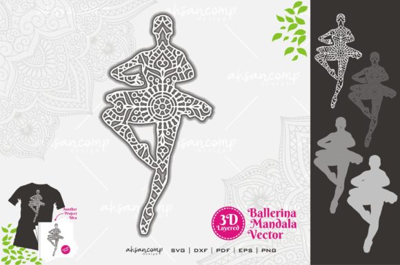 Ballerina Mandala SVG 3D Layered 8