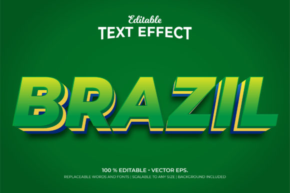 Brazil 3d Style Editable Text Effects Template