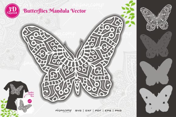 Butterflies 9 Mandala SVG 3D Layered: A Versatile Digital Asset for Creative Projects