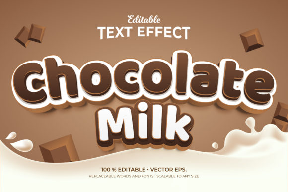 Chocolate Milk 3d Editable Text Effects