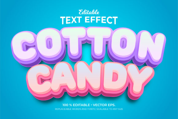 Cotton Candy 3D Editable Text Effects