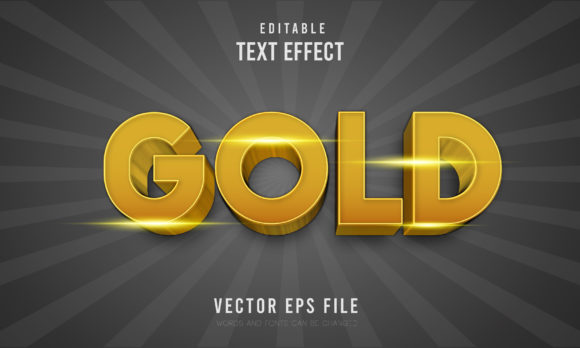 Editable Gold 3d Font Effect