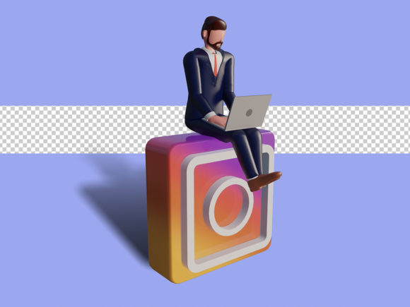 Elevate Your Visual Storytelling with a 3D Male Character Typing on Laptop