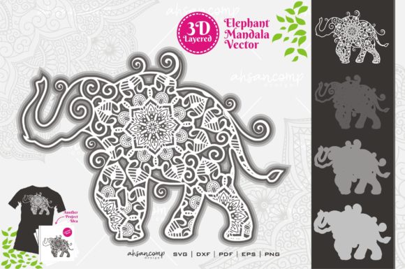 Elevating Digital Craftsmanship with Elephant Mandala Vector SVG 3D Layered 2