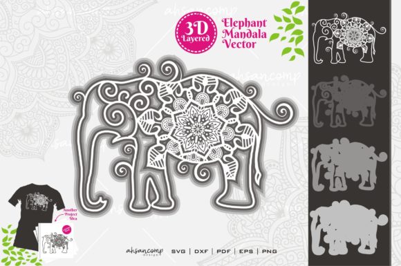 Evaluation of Elephant Mandala Vector SVG 3D Layered 5 for Digital Design Projects