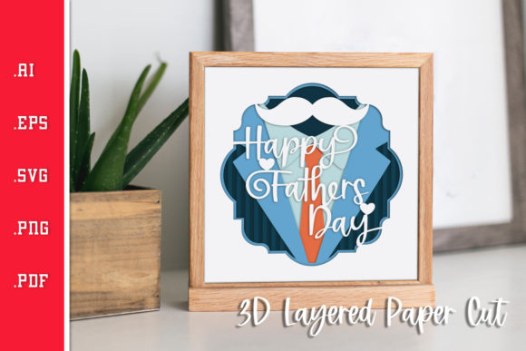 Happy Fathers Day - 3D Layered Paper Cut