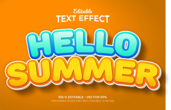 Hello Summer 3D Text Effects Template
