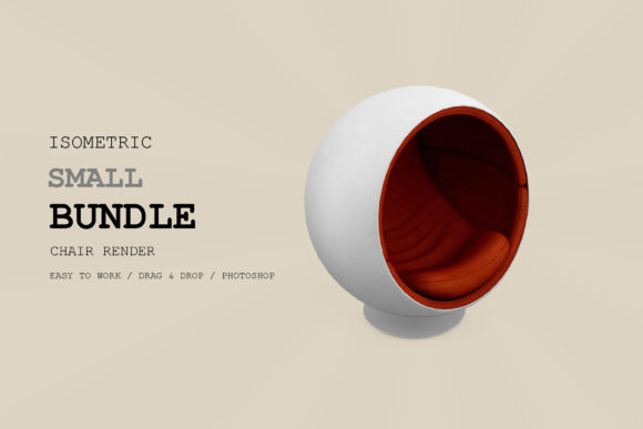 Isometric Chair 3D Render Pack 2