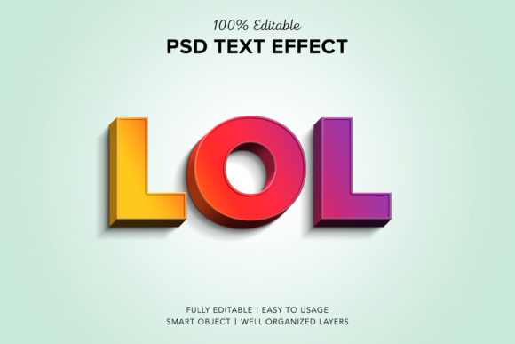 Lol 3D Text Style Effect