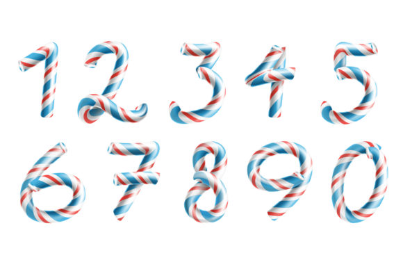 Numbers Sign Set Vector. 3D Numerals.