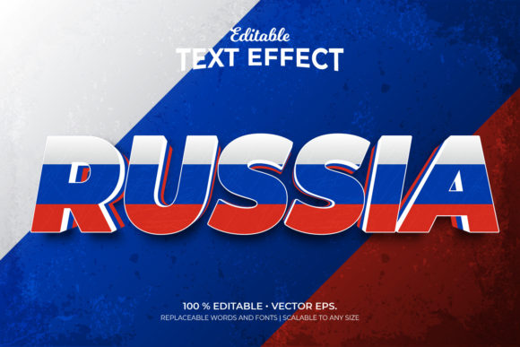 Russia, 3d Style Editable Text Effects