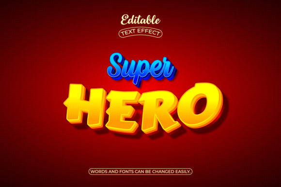 Super Hero 3d Editable Text Style Effect